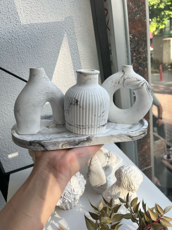 Anya 3'lü Dekoratif Vazo Seti