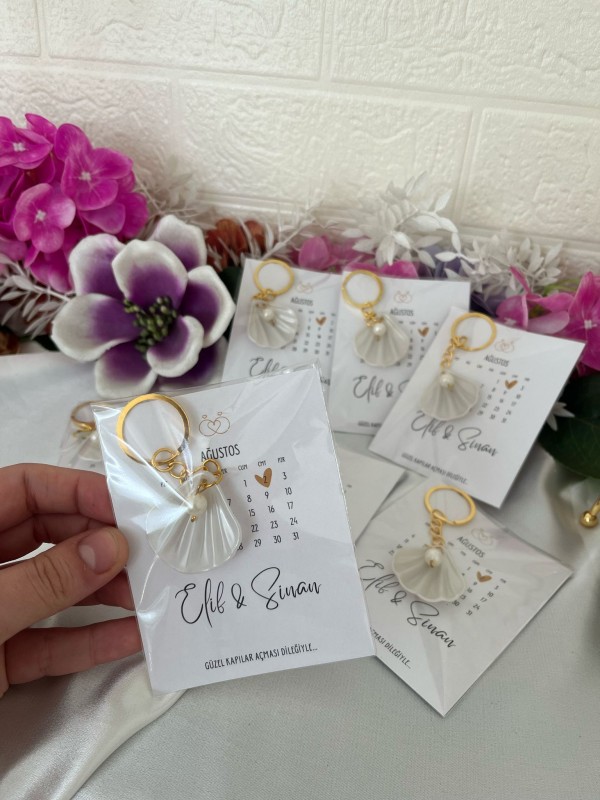 İstiridye Anahtarlık Kartlı Jelatinli