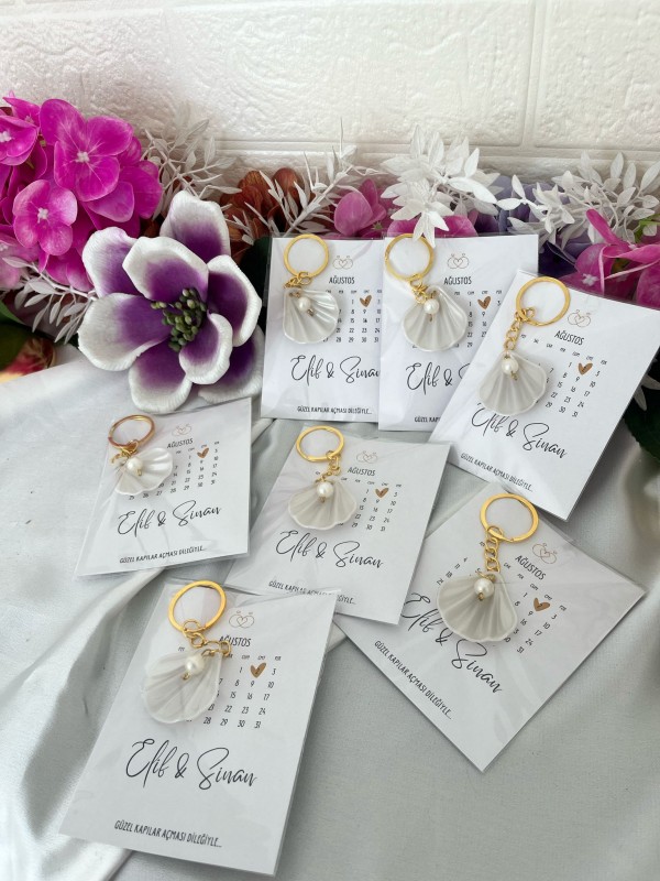 İstiridye Anahtarlık Kartlı Jelatinli